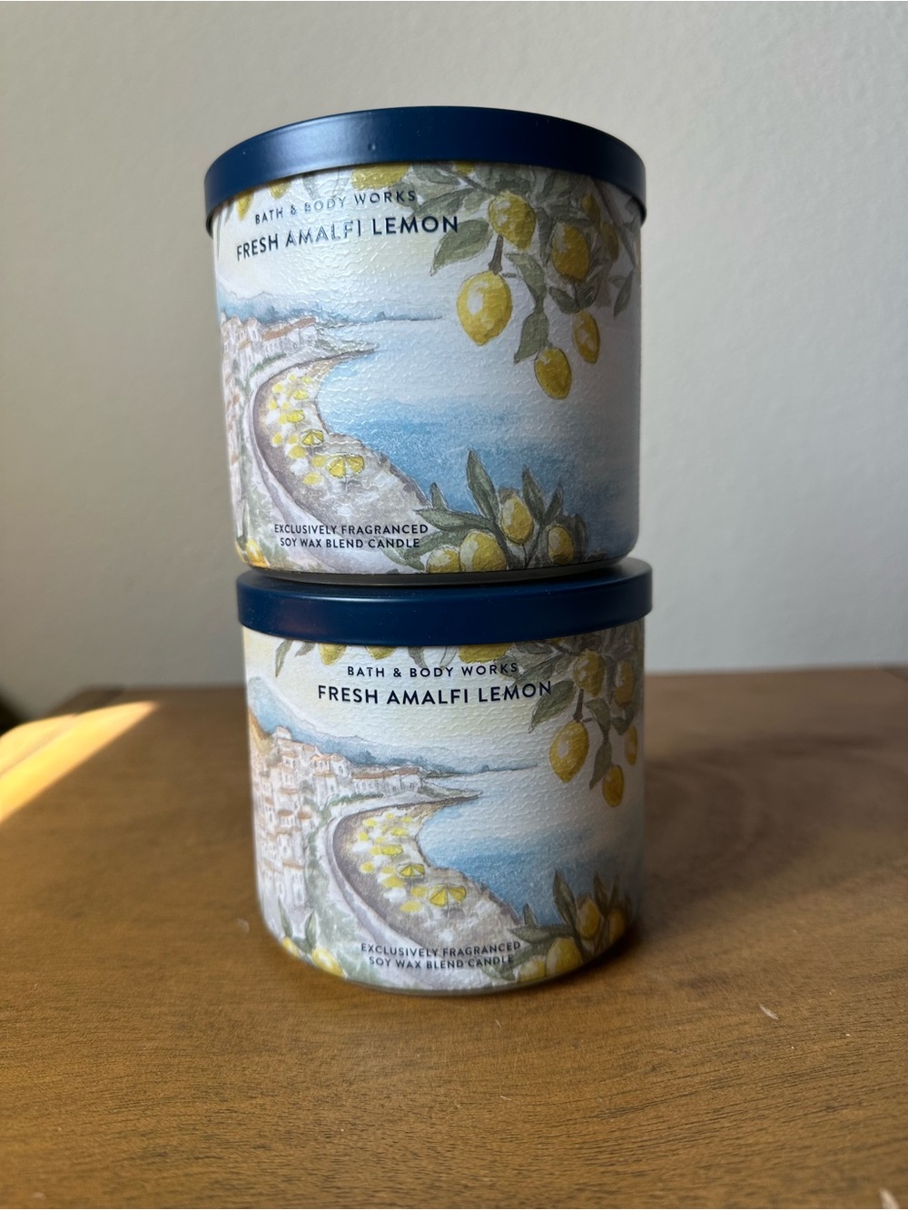 X2 Bath & Body Works Fresh Amalfi Lemon 3 wick candles NEW